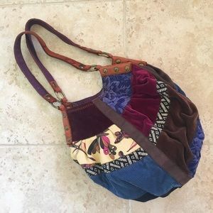 Lucky brand, patchwork bucket purse